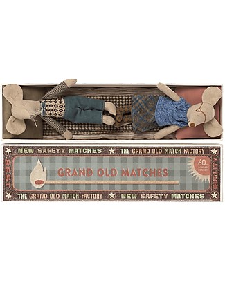 Maileg Grandpa and Grandma Mice in MatchBox - 17 cm Soft Toys