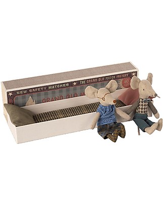 Maileg Grandpa and Grandma Mice in MatchBox - 17 cm Soft Toys