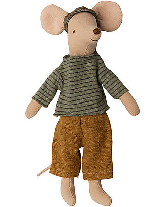 Maileg Hat Sweater and Pants for Daddy Mouse - Cotton and Linen Puppets