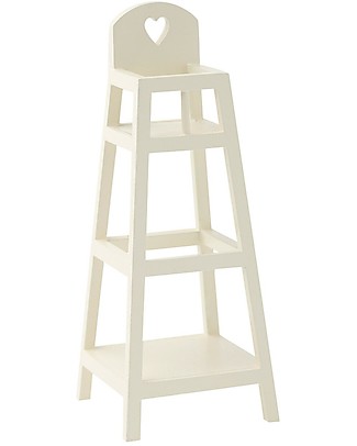 Maileg High Chair for Baby Mice or My Rabbits - Offwhite - Wood Dolls Accessories