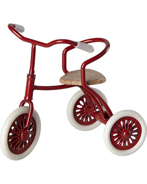 Maileg Mouse Tricycle - Red - 9 cm - with Garage Box Puppets