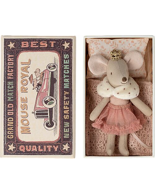 Maileg Princess Mouse - Little Sister in Matchbox - Height 11 cm Puppets