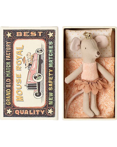 Maileg Princess Mouse - Little Sister in Matchbox - Height 11 cm Puppets