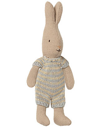 Maileg Rabbits - Height 16cm - Mint Striped Suit Puppets