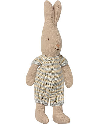Maileg Rabbits - Height 16cm - Mint Striped Suit Puppets