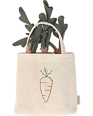 Maileg Set 3 Carrots with Mini Shopping Bag - 14x8 cm Story Making Games