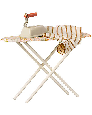 Maileg Small Set with Iron and Ironing Board - Floreal Motif - 14 cm - for Maileg Dollhouse Dolls Accessories