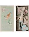Maileg Tooth Fairy Mouse in Matchbox - Little Brother - Light Blue - 11 cm Puppets