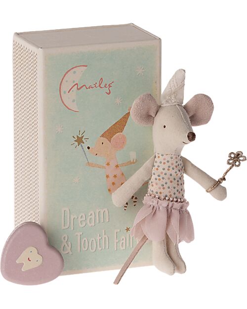 Maileg Tooth Fairy Mouse in Matchbox - Little Sister - Pink - 11 cm Puppets