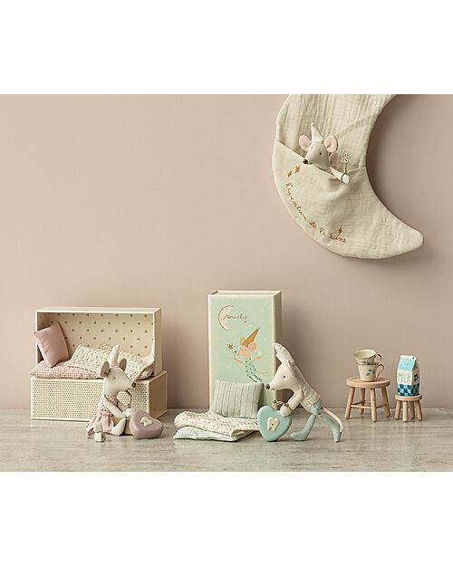 Maileg Tooth Fairy Mouse in Matchbox - Little Sister - Pink - 11 cm Puppets