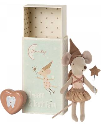 Maileg Tooth Fairy Mouse in Matchbox - Pink - 16 cm Puppets
