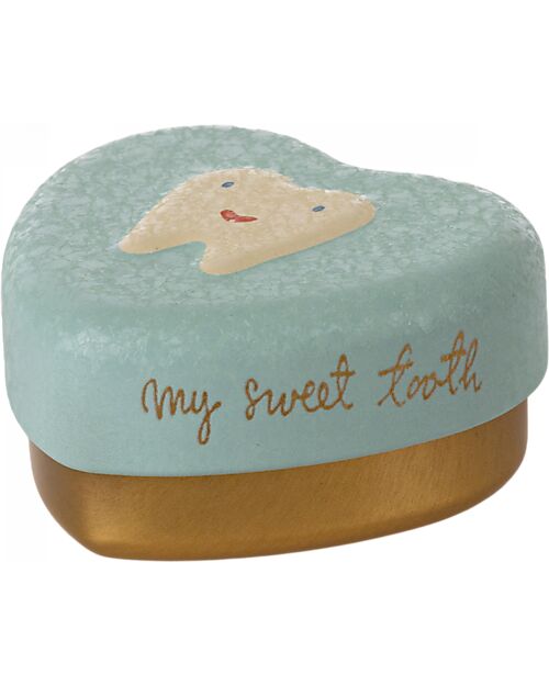 Maileg Tooth Storage Box - Mint - Metal Puppets