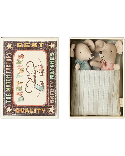 Maileg Twin Mice in Matchbox - Height 8 cm Puppets