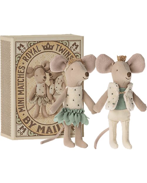 Maileg Twin Mice - Little Sister and Little Brother in Matchbox - 11 cm Puppets