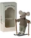 Maileg Winter Mouse  - Big Brother - with ski - Height 13 cm Puppets