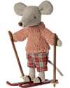 Maileg Winter Mouse  - Big Sister - with ski - Height 13 cm Puppets