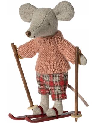Maileg Winter Mouse - Big Sister - with ski - Height 13 cm Puppets