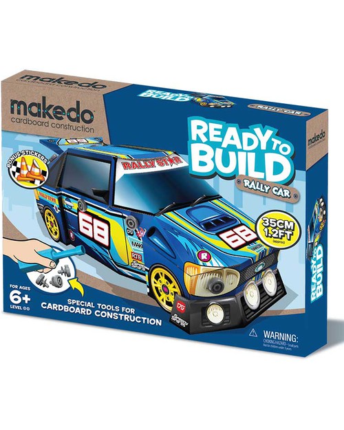 MakeDo Make Do Ready to Build Kit - Rally Car - 100% recycled cardboard Art & Craft Kits