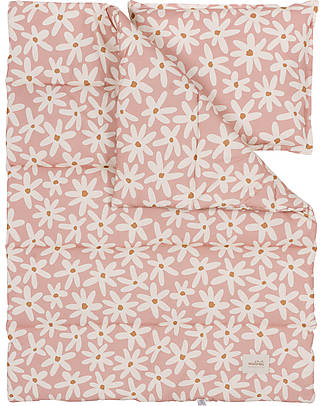 Malomi Kids Bedding Set Cushion+Quilt L - Blush Daises - 100% Cotton - 135x110cm Duvet Sets