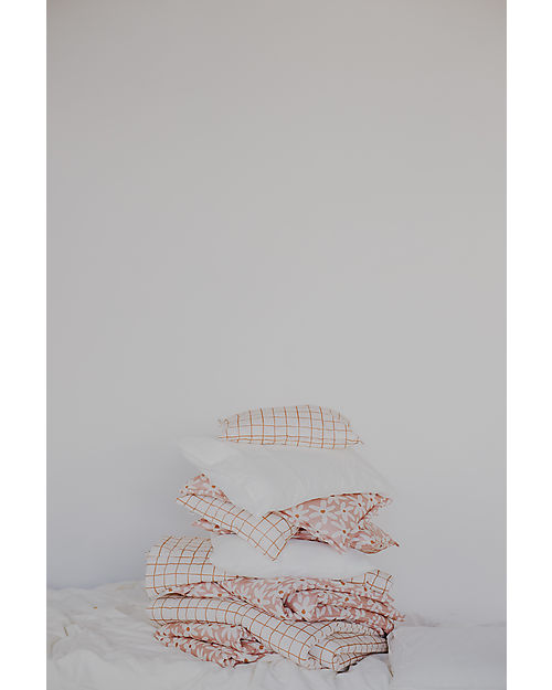 Malomi Kids Bedding Set Cushion+Quilt XXL - Camel Check - 100% Cotton - 140x200cm Duvet Sets