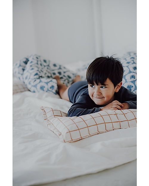 Malomi Kids Bedding Set Cushion+Quilt XXL - Camel Check - 100% Cotton - 140x200cm Duvet Sets