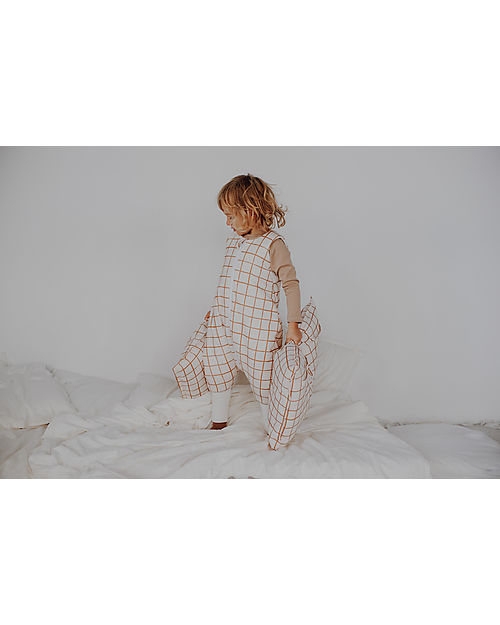 Malomi Kids Bedding Set Cushion+Quilt XXL - Camel Check - 100% Cotton - 140x200cm Duvet Sets