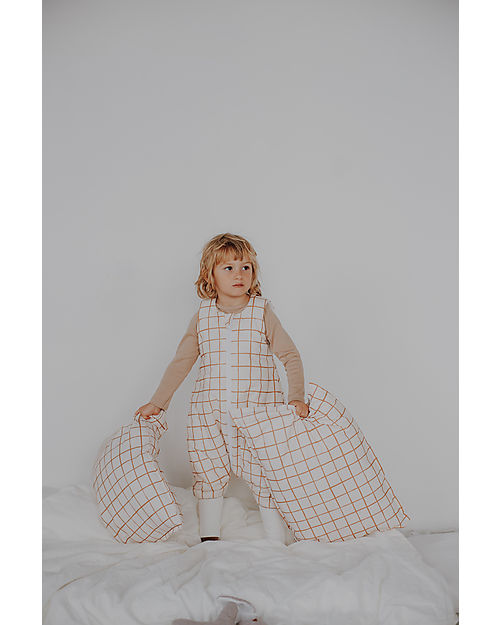 Malomi Kids Bedding Set Cushion+Quilt XXL - Camel Check - 100% Cotton - 140x200cm Duvet Sets