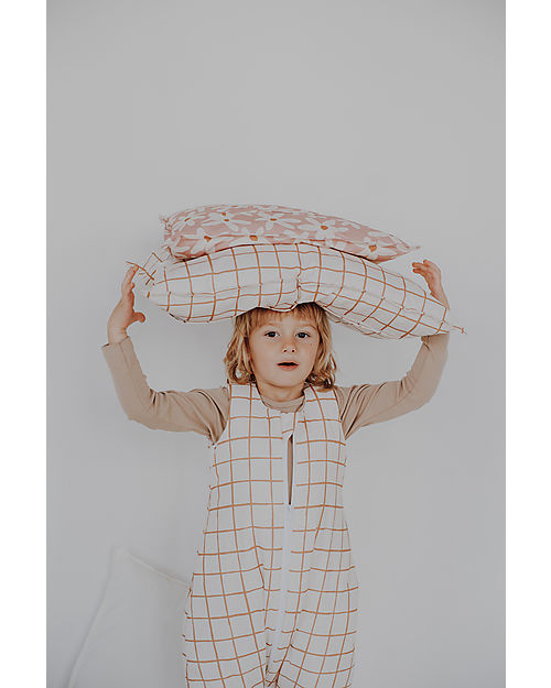 Malomi Kids Bedding Set Cushion+Quilt XXL - Camel Check - 100% Cotton - 140x200cm Duvet Sets