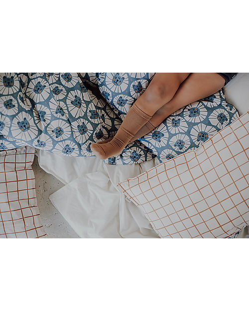 Malomi Kids Bedding Set Cushion+Quilt XXL - Camel Check - 100% Cotton - 140x200cm Duvet Sets