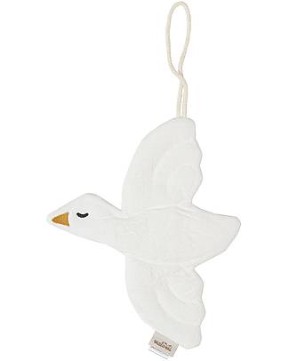 Malomi Kids Decoration Bird Pacifier Holder - Ecru - 100% Cotton Dummies & Soothers