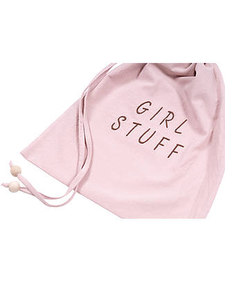 Malomi Kids Girl Stuff Bag - Dusty Pink - 100% Cotton with Embroidery Travel Bags