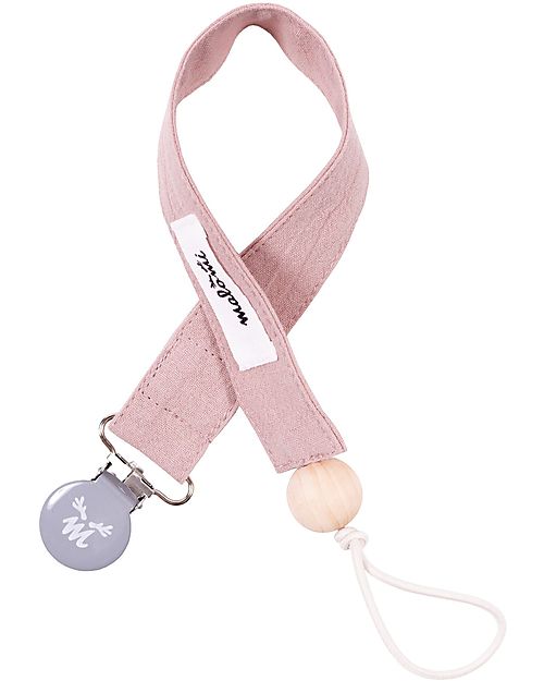 Malomi Kids Pacifier Clip - Dusty Pink - 100% Cotton - 30cm Dummies & Soothers