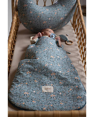 Malomi Kids Sleeping Bag 0-1Y - Apricot Petrol - TOG 2.5 - 100% Organic Cotton Oeko-Tex - 85x50cm Sleeping Bags