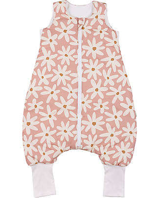 Malomi Kids Sleeping Bag with Legs 4-6Y - Blush Daises - TOG 2.5 - 100% Organic Cotton Oeko-Tex -110x56cm Sleeping Bags