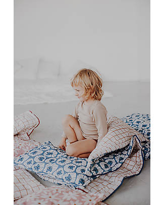 Malomi Kids Sleeping Bag with Pillow - Denim Lions - 100% Organic Cotton Oeko-Tex - 2-10Y Sleeping Bags