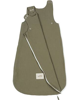 Malomi Kids Summer Sleeping Bag 0-1 years - Forest Green - TOG 0.5 - 100% Cotton Muslin Sleeping Bags