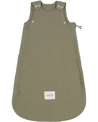 Malomi Kids Summer Sleeping Bag 0-1 years - Forest Green - TOG 0.5 - 100% Cotton Muslin Sleeping Bags