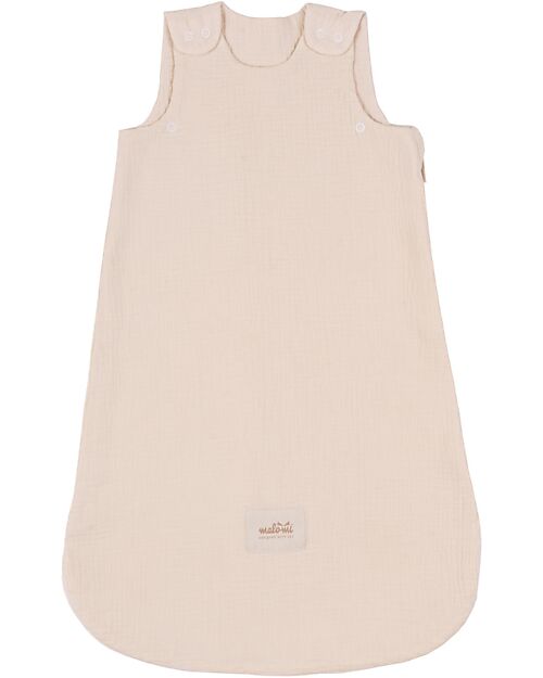 Malomi Kids Summer Sleeping Bag 0-1 years - Natural - TOG 0.5 - 100% Cotton Muslin Sleeping Bags