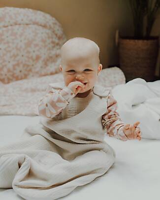 Malomi Kids Summer Sleeping Bag 0-1 years - Natural - TOG 0.5 - 100% Cotton Muslin Sleeping Bags