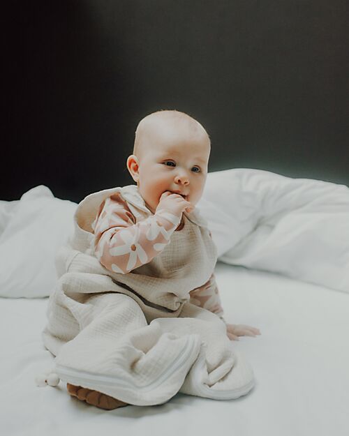 Malomi Kids Summer Sleeping Bag 0-1 years - Natural - TOG 0.5 - 100% Cotton Muslin Sleeping Bags