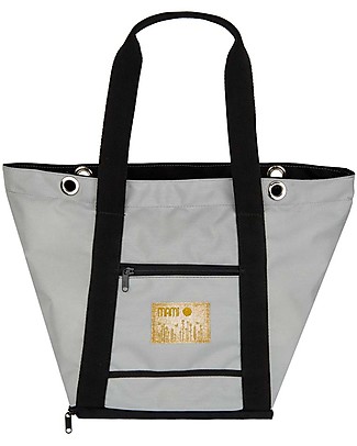 Mami Mami Changing Bag, Light Grey/Black - Includes a changing mat! Made in Italy! Diaper Changing Bags & Accessories