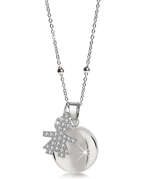 Mamijux Mexican Bola Pregnancy Chime - Baby Girl Crystal - Nickel Free Pregnancy Chimes