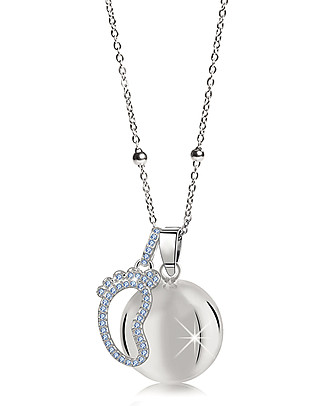 Mamijux Mexican Bola Pregnancy Chime - Light Blue Crystal Foot - Nichel Free Pregnancy Chimes