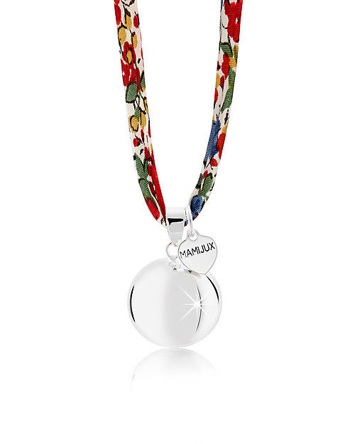 Mamijux Mexican Bola Pregnancy Chime - Red Flowers - Nickel Free Pregnancy Chimes