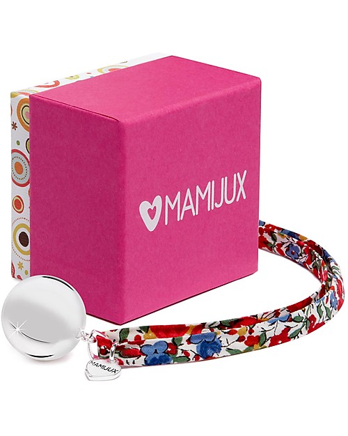 Mamijux Mexican Bola Pregnancy Chime - Red Flowers - Nickel Free Pregnancy Chimes