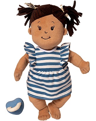 Manhattan toy Baby Stella Beige Doll with Dress and Magnetic Pacifier - 38 cm Dolls