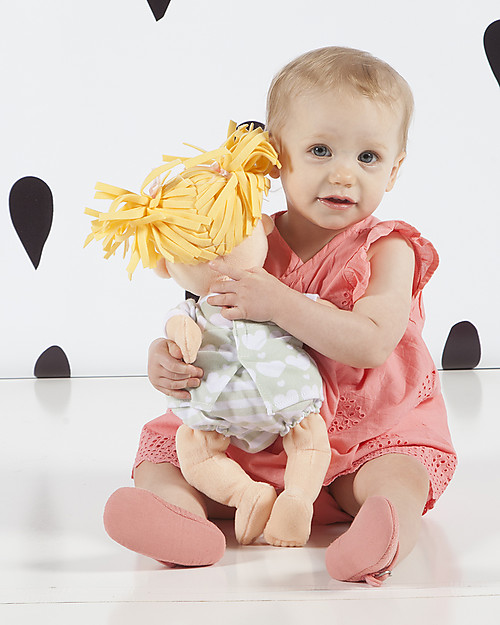 Manhattan toy Baby Stella Blonde Doll, with Dress and Magnetic Pacifier - 38 cm Dolls