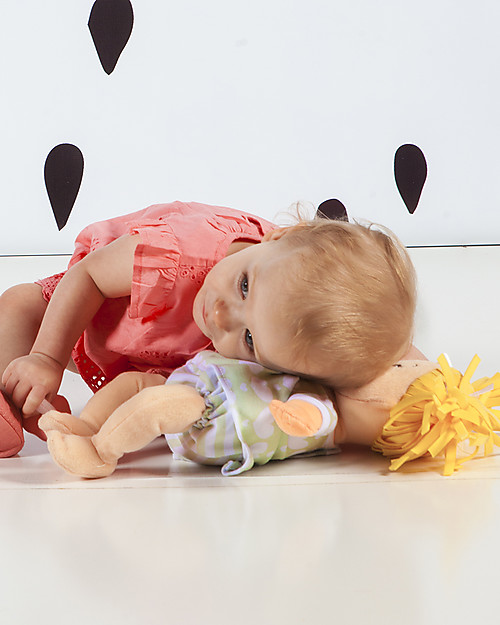 Manhattan toy Baby Stella Blonde Doll, with Dress and Magnetic Pacifier - 38 cm Dolls