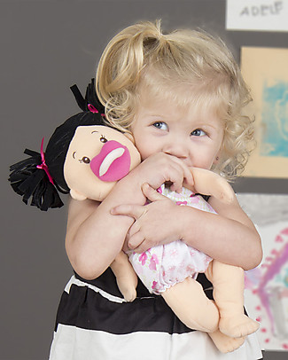 Manhattan toy Baby Stella Brunette Doll with Dress and Magnetic Pacifier - 38 cm Dolls