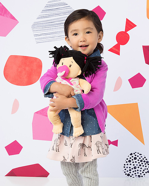 Manhattan toy Baby Stella Brunette Doll with Dress and Magnetic Pacifier - 38 cm Dolls